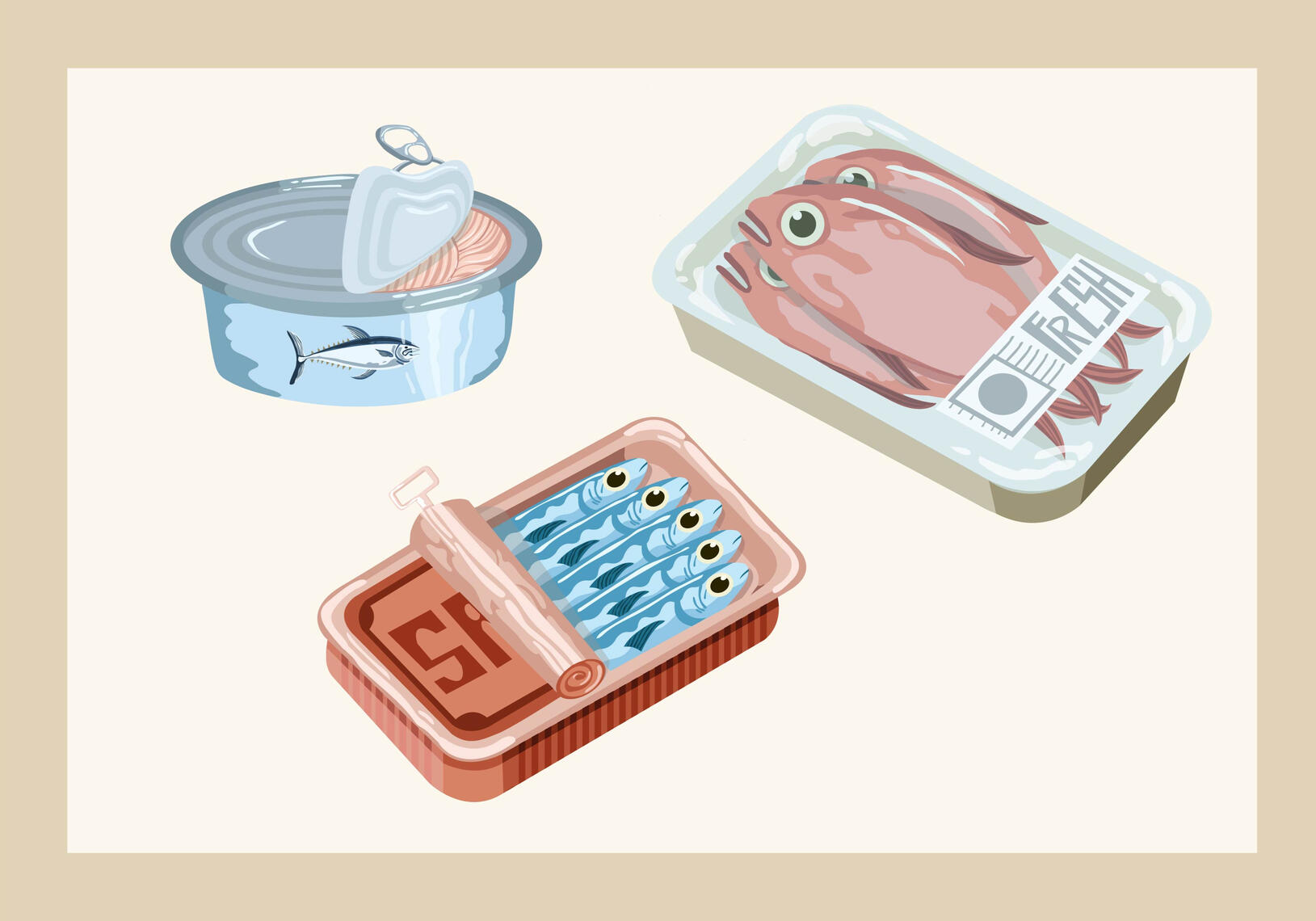 Packaged Fish Icons Packaged Fish Icons