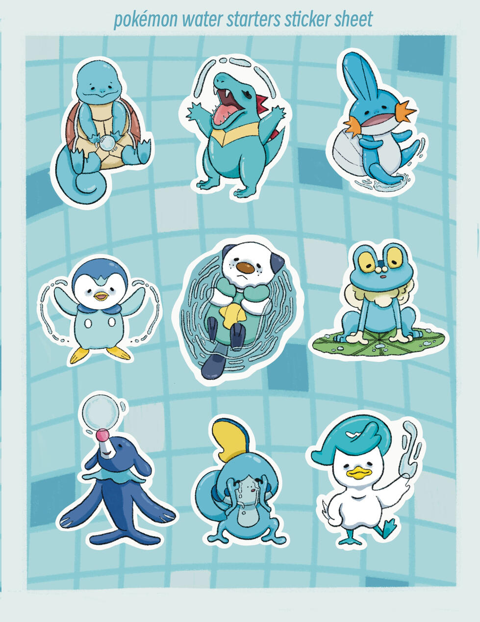 Sticker Set 02: Water Pokémon Starters Sticker Set 02: Water Pokémon Starters