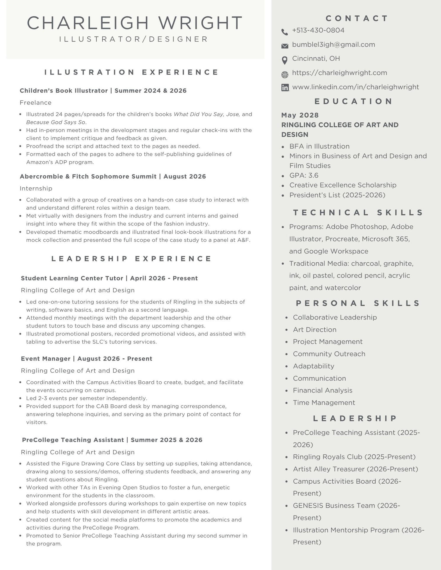 Charleigh Wright Resume