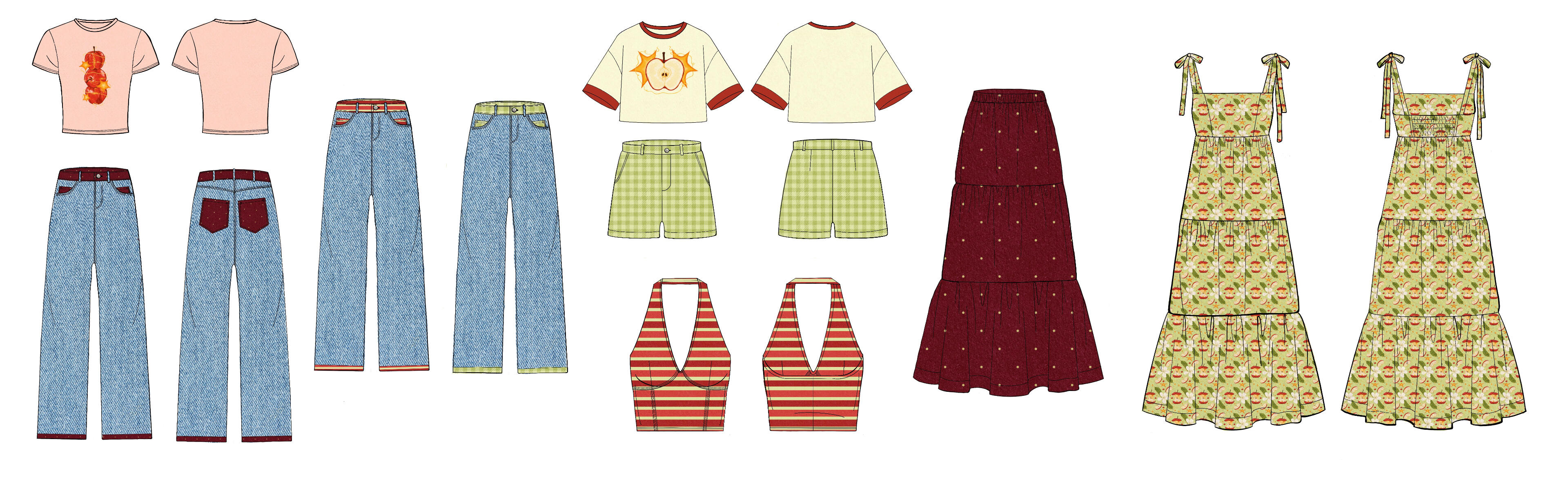 Apple Pattern Design Mockups (Tech Flats from Adobe Stock)